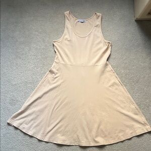 Lunarable Skater Cotton Peach/Cream Mini Dress